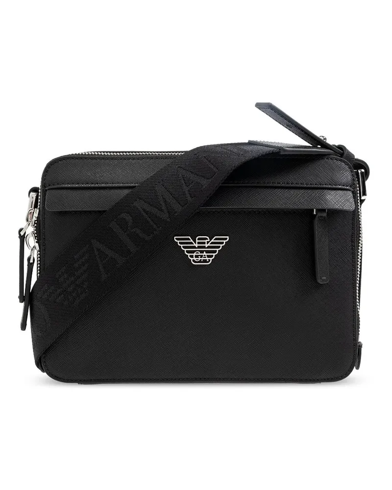 Emporio Armani Kuriertasche mit Reißverschluss - Schwarz Schwarz