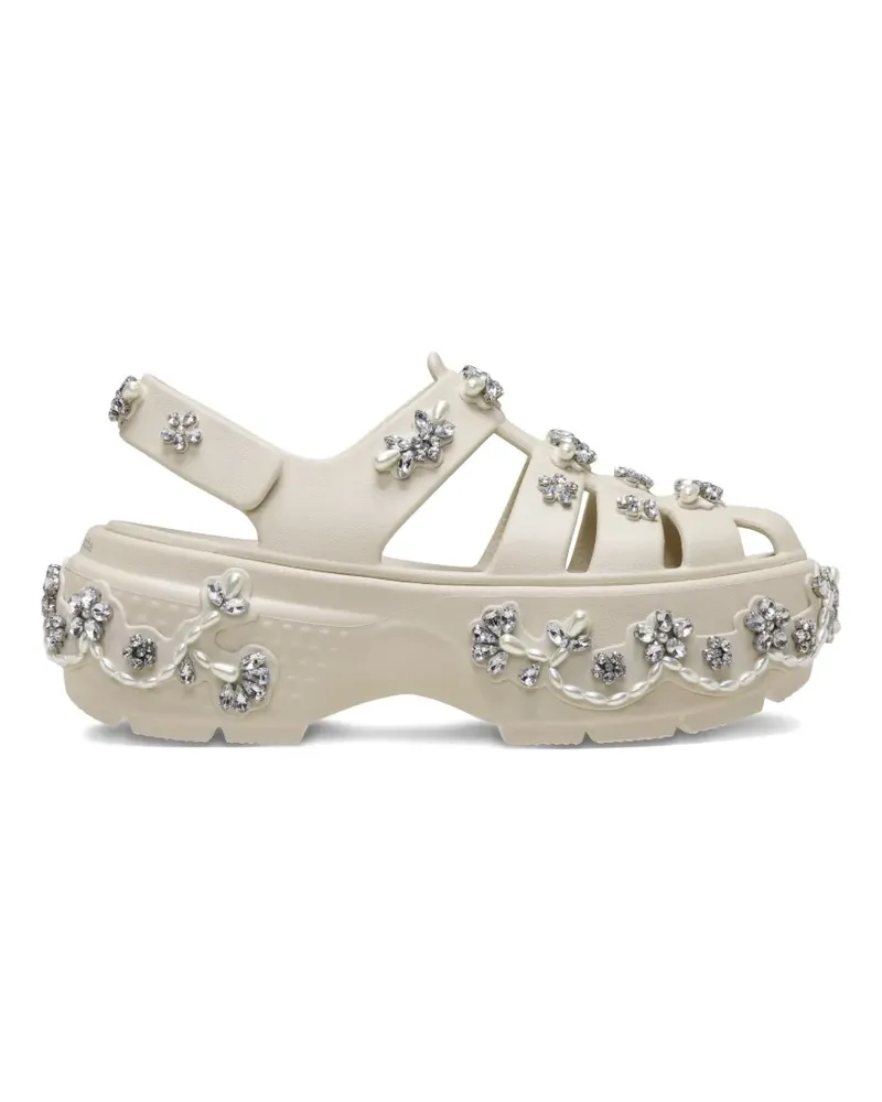 Crocs x Simone Rocha Plateau-Sandalen mit Verzierung - Weiß Weiß