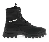 Schnürstiefel mit Logo - Schwarz