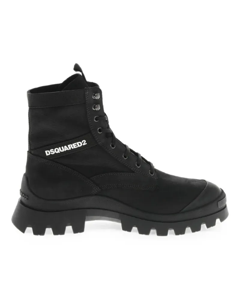 Dsquared2 lace-up logo boots - Schwarz Schwarz