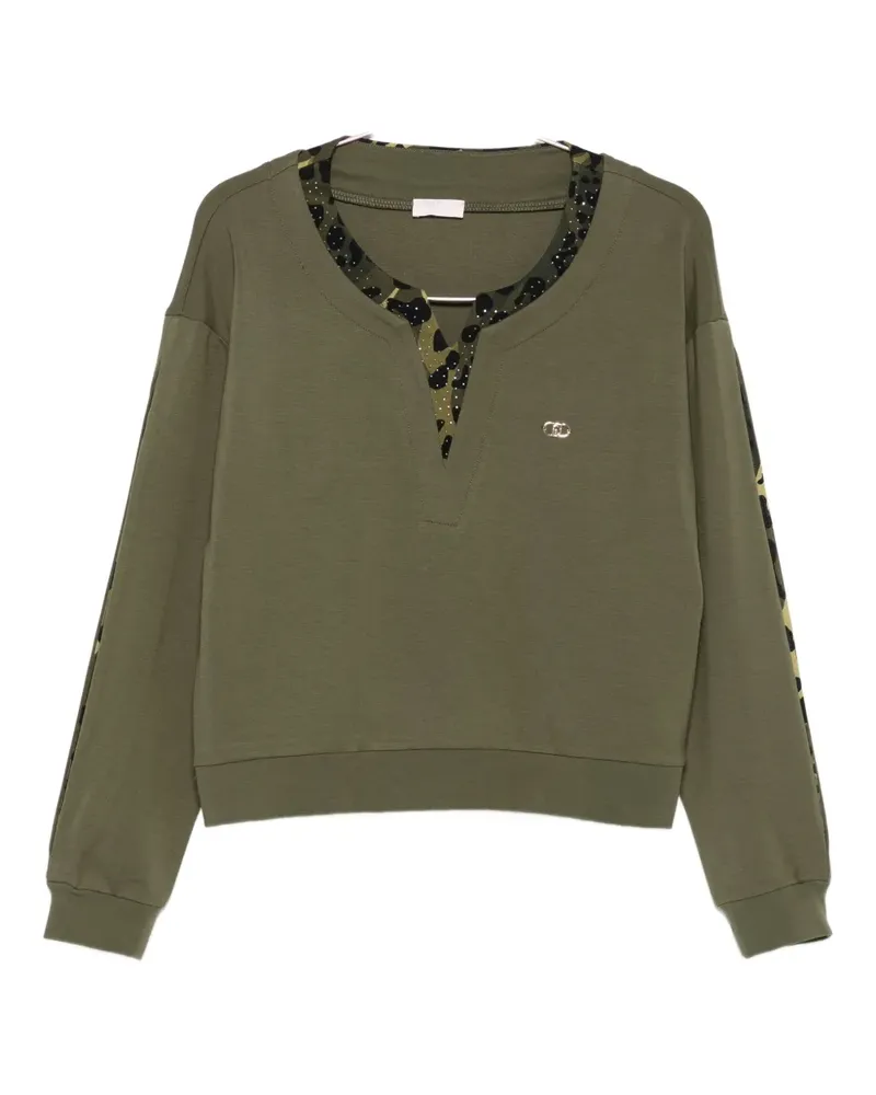 Liu Jo leopard-print embellished jumper - Grün Grün