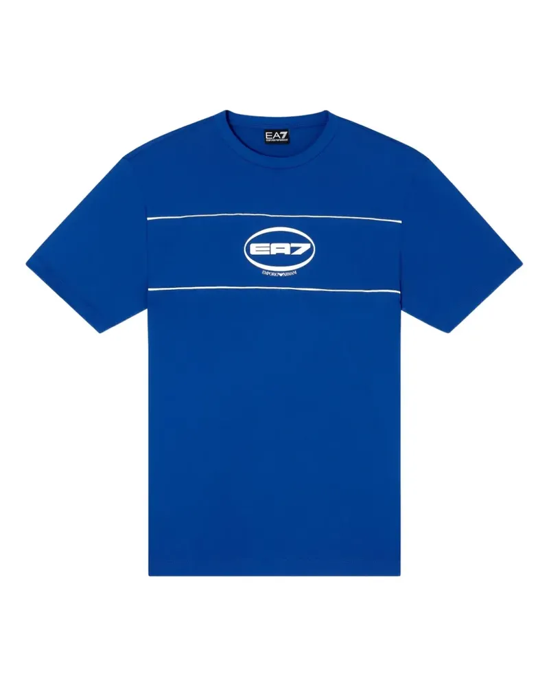 EA7 logo-print short-sleeve T-shirt - Blau Blau