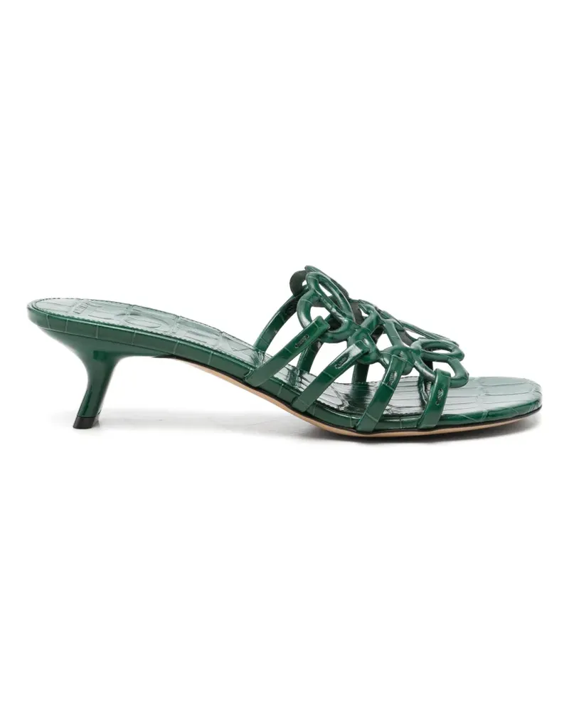 Loewe Petal Anagram Sandalen mit Kroko-Effekt - Grün Grün