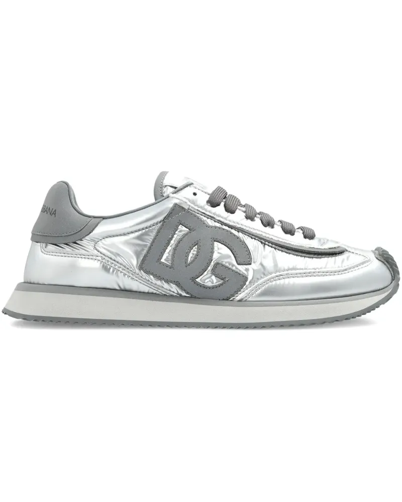 Dolce & Gabbana Sneakers im Metallic-Look - Grau Grau