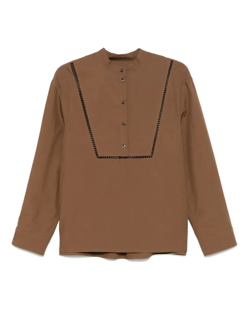 Yves Salomon Bluse aus Popeline - Braun Braun