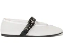 Ballerinas aus Mesh mit Logo-Stickerei - Weiß