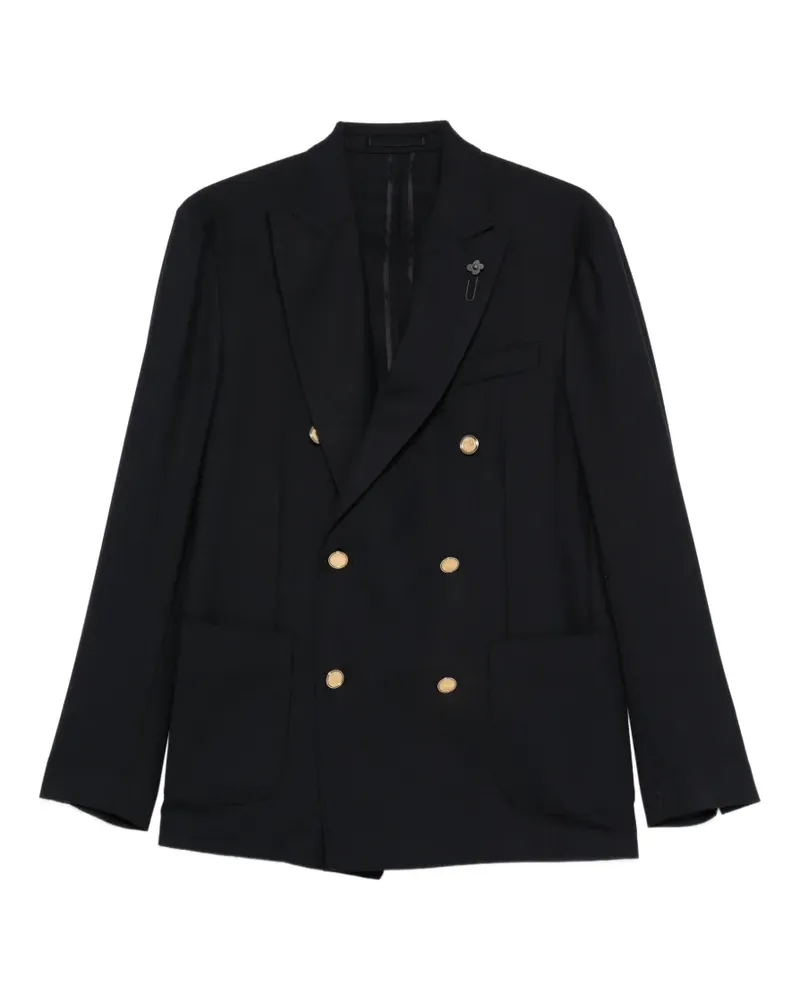 LARDINI double-breasted gold-tone blazer - Schwarz Schwarz