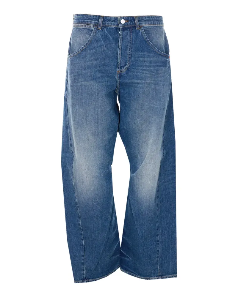 Amish slub wrinkled jeans - Blau Blau