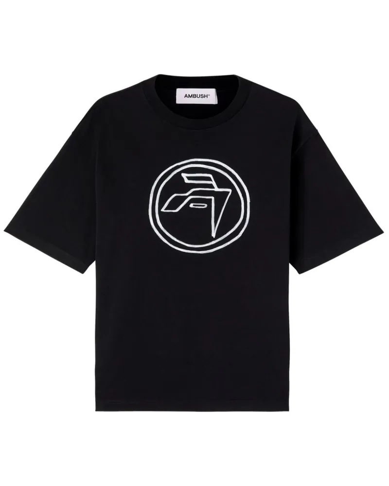 AMBUSH T-Shirt aus Bio-Baumwolle mit Emblem-Print - Schwarz Schwarz