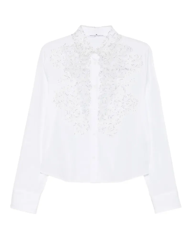 Ermanno Scervino Mantel mit Spitzeneinsätzen und Pailletten - Weiß Weiß