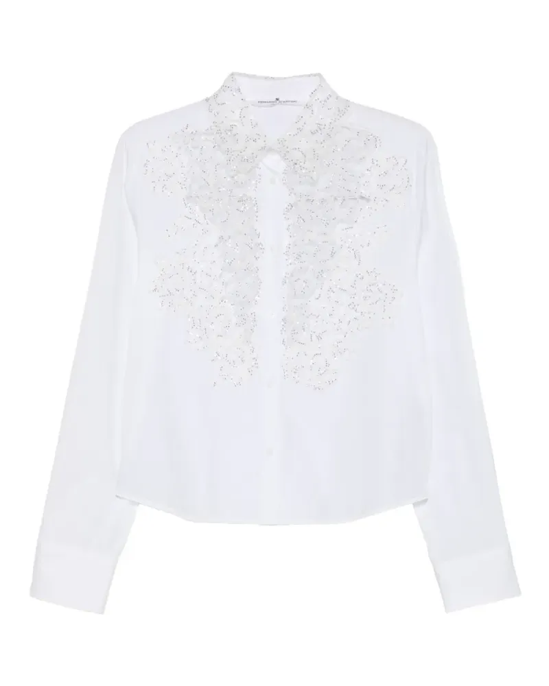 Ermanno Scervino Mantel mit Spitzeneinsätzen und Pailletten - Weiß Weiß