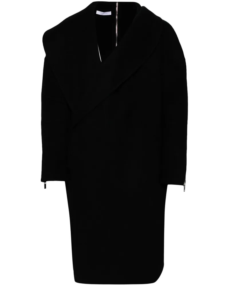 Helmut Lang Klassischer Wollmantel - Schwarz Schwarz