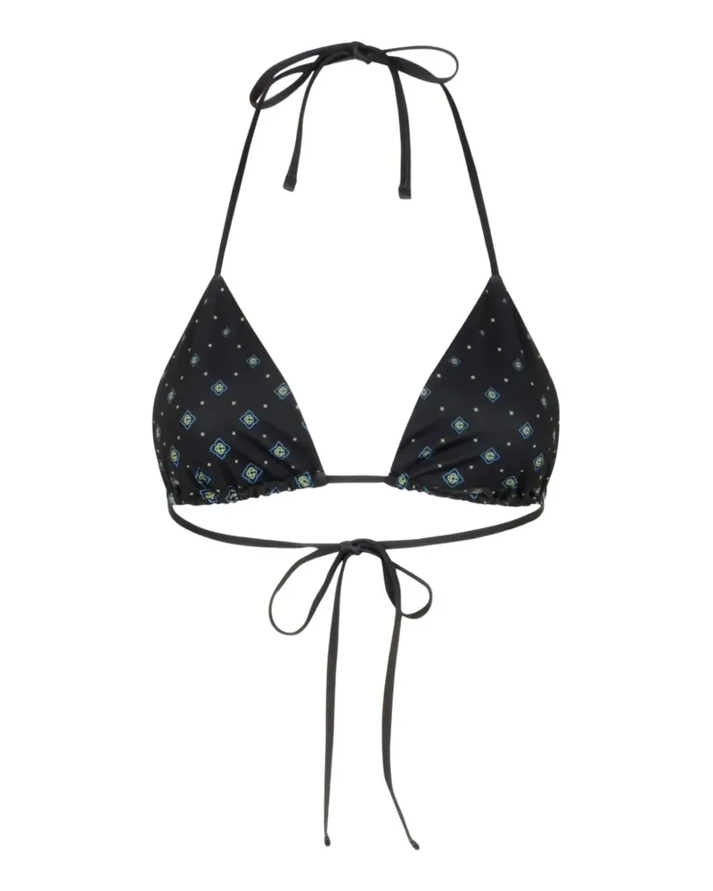 Casablanca Paris Triangel-Bikinioberteil mit Monogramm - Schwarz Schwarz
