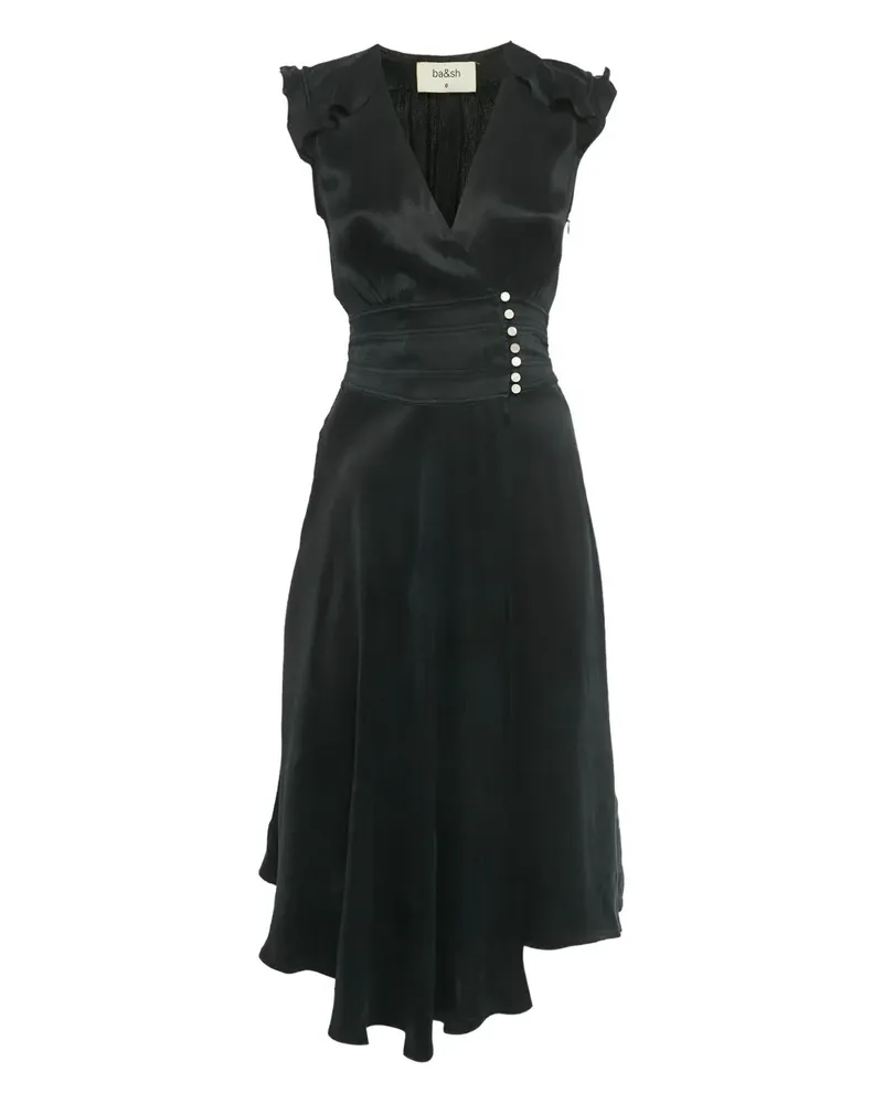 ba&sh button-detail V-neck short-sleeve dress - Schwarz Schwarz