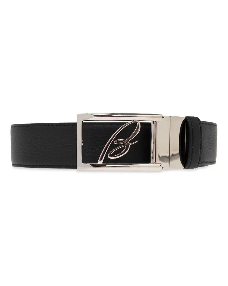 Brioni Gürtel mit Logo-Schild - Schwarz Schwarz