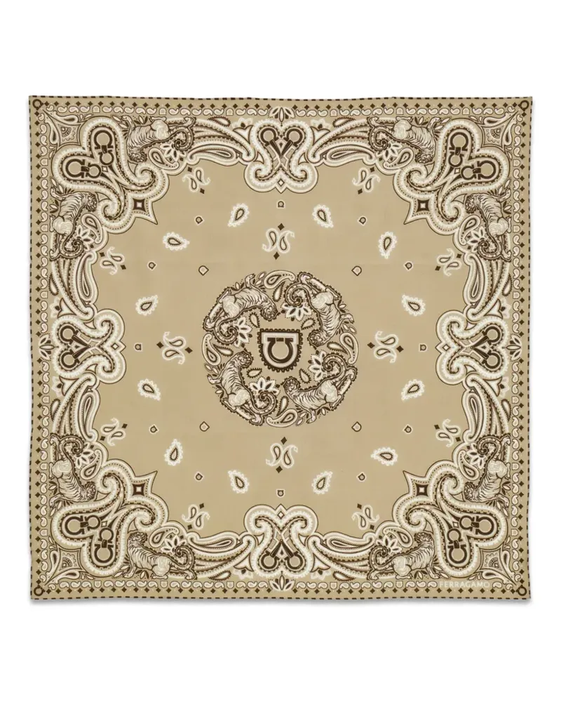 Ferragamo Arabesque print bandana - Nude Nude