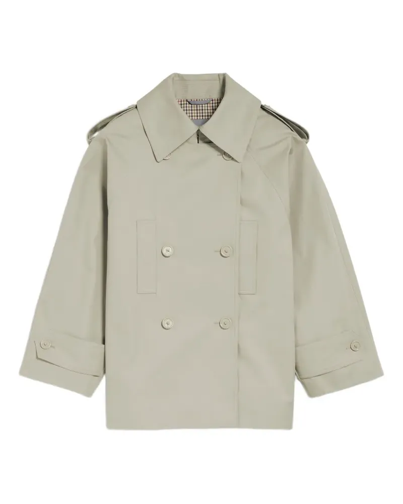 Balenciaga double-breasted cropped trench coat - Grau Grau