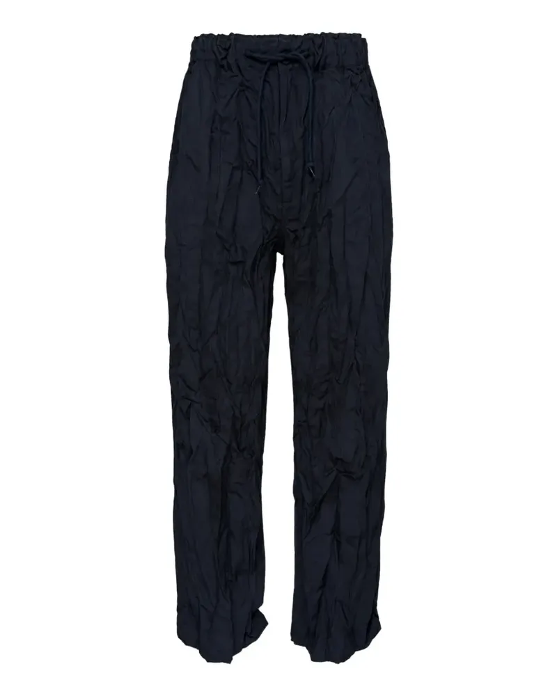 Comme des Garçons crinkled-finish drawstring trousers - Blau Blau