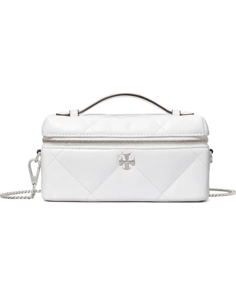Tory Burch Kira diamond-quilt distressed vanity case - Weiß Weiß
