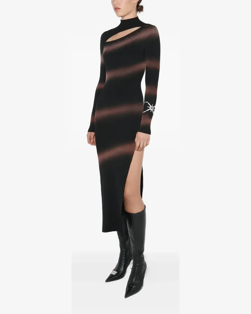 MISBHV striped cut-out knitted dress - Schwarz Schwarz