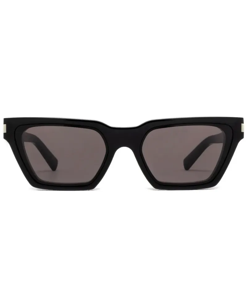 Saint Laurent Calista Sonnenbrille mit eckigem Gestell - Schwarz Schwarz
