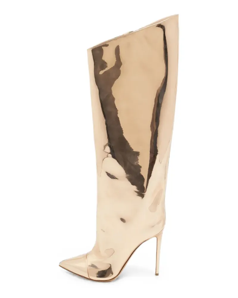 Alexandre Vauthier Kniehohe Stiefel mit spitzer Kappe - Gold Gold