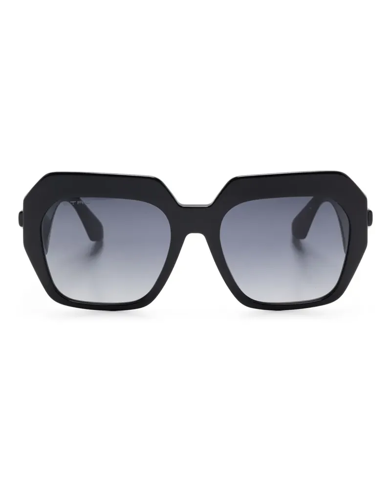 Etro Sonnenbrille mit geometrischem Gestell - Schwarz Schwarz