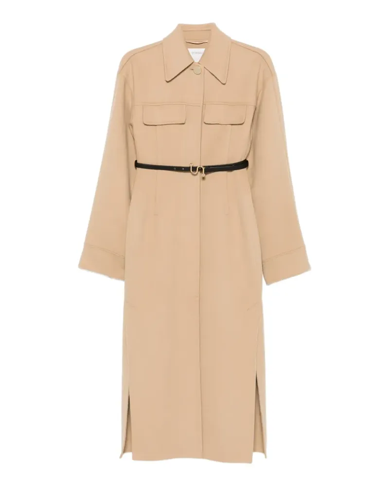 SPORTMAX belted wool coat - Nude Nude
