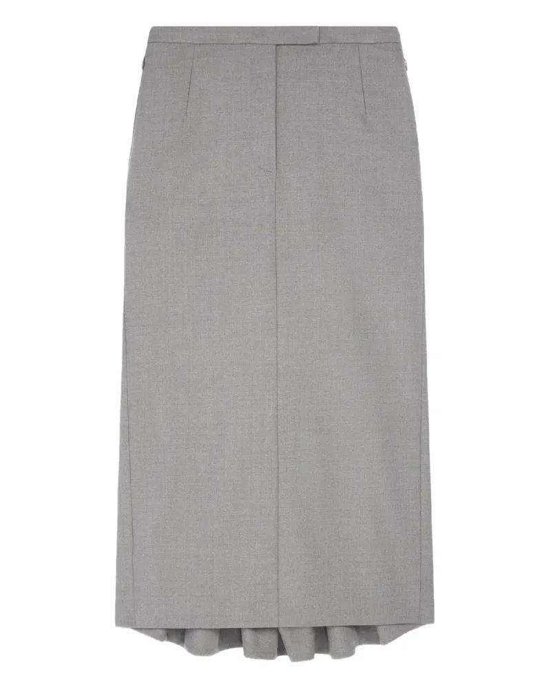 Dries van Noten Maxirock mit Falten - Grau Grau