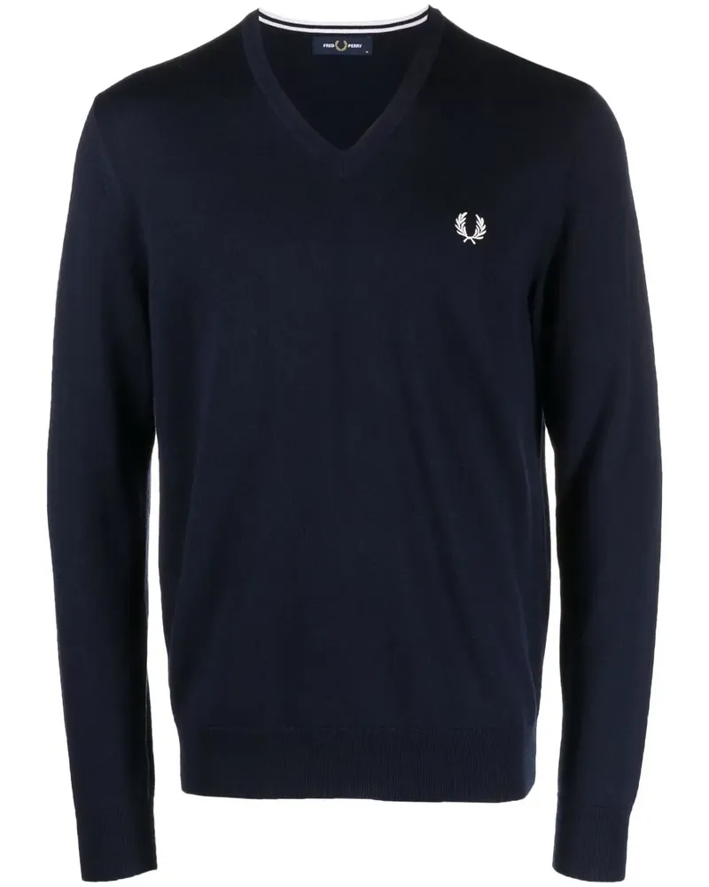 Fred Perry Pullover mit V-Ausschnitt - Blau Blau