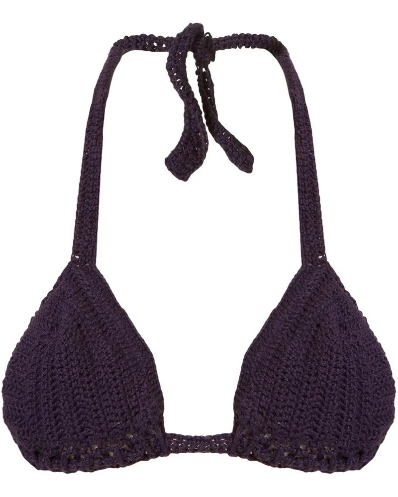 Amir Slama knit triangle bikini top - Blau Blau