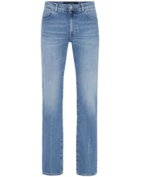 Billionaire Ausgeblichene Straight-Leg-Jeans mit Logo Blau