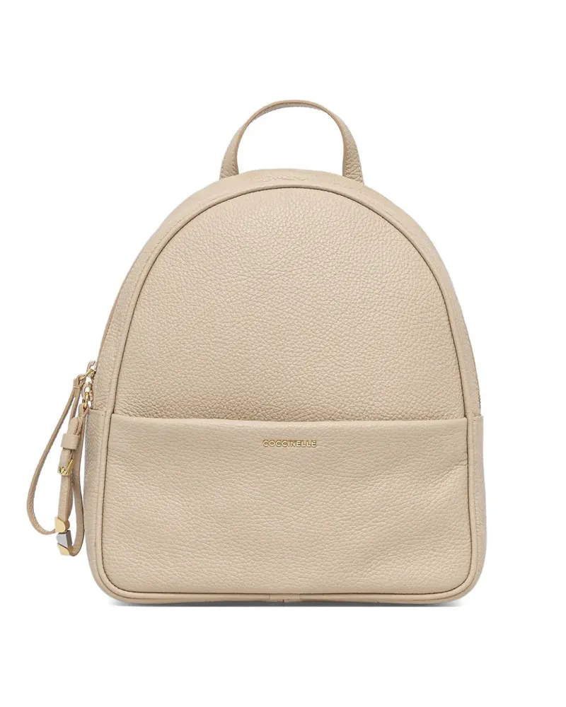 Coccinelle grained-leather backpack - Nude Nude