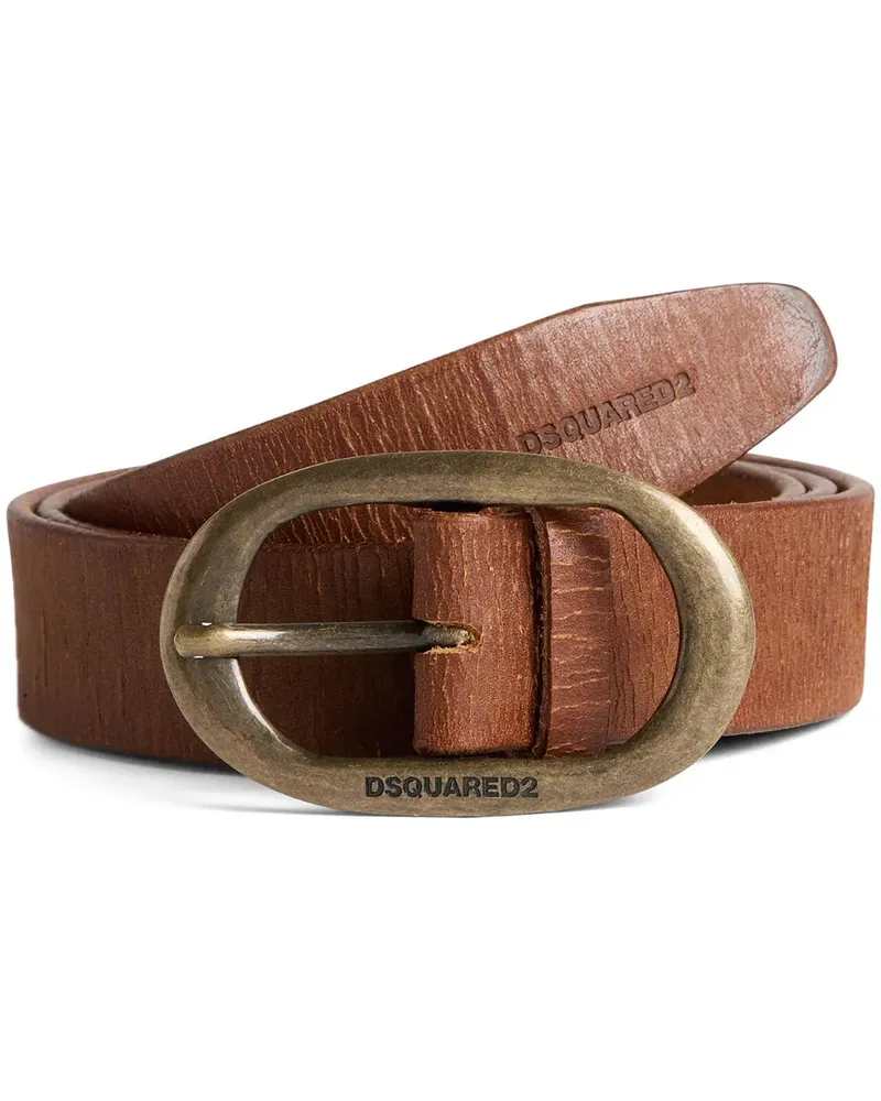 Dsquared2 Gürtel mit Craquelé-Effekt - Braun Braun