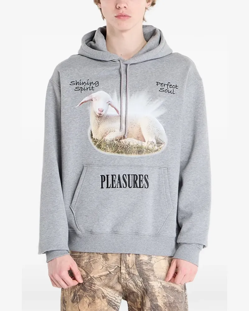 PLEASURES graphic-print hoodie - Grau Grau