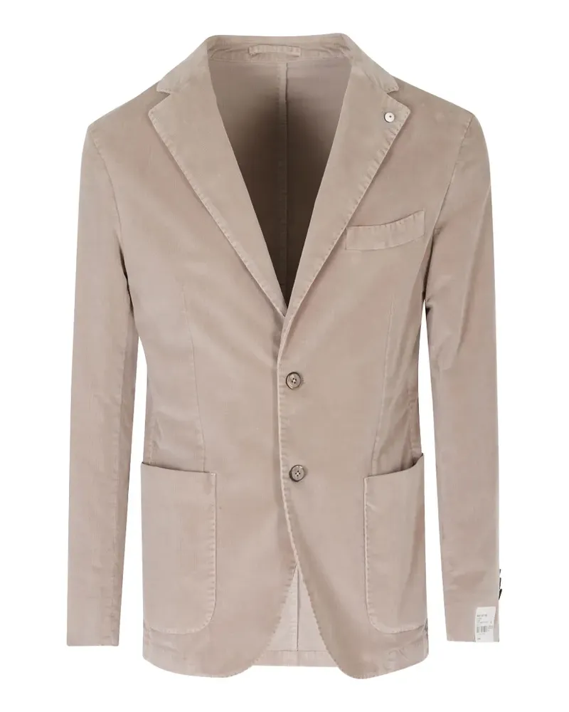 Luigi Bianchi Mantova single-breasted corduroy blazer - Nude Nude