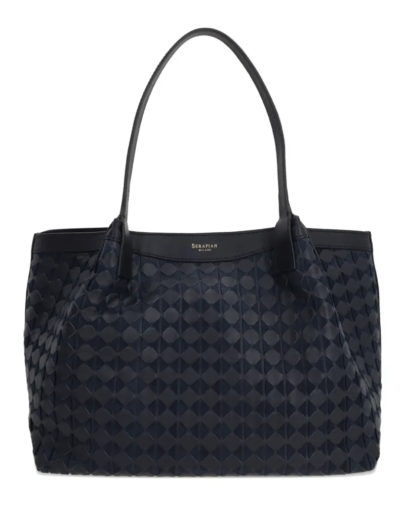 Serapian Gewebter Tote Bag aus Nappaleder - Schwarz Schwarz