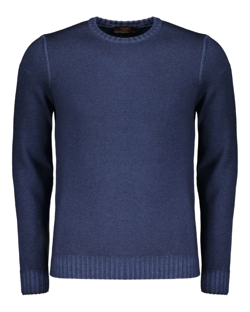 MOORER Orvieto-CRE Pullover mit Rundhalsausschnitt - Blau Blau