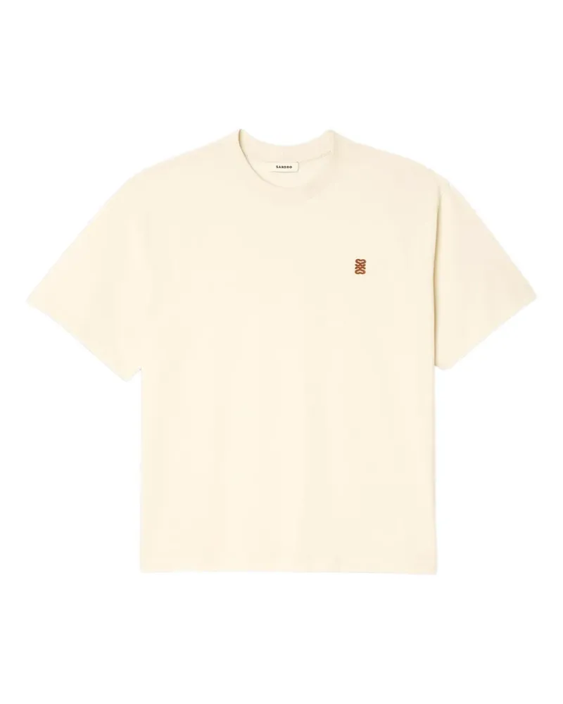 Sandro T-Shirt mit Logo-Detail - Nude Nude