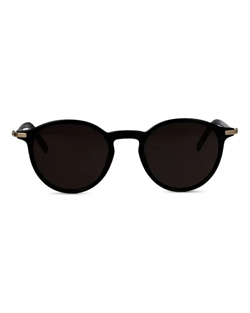 Montblanc Sonnenbrille mit rundem Gestell - Schwarz Schwarz