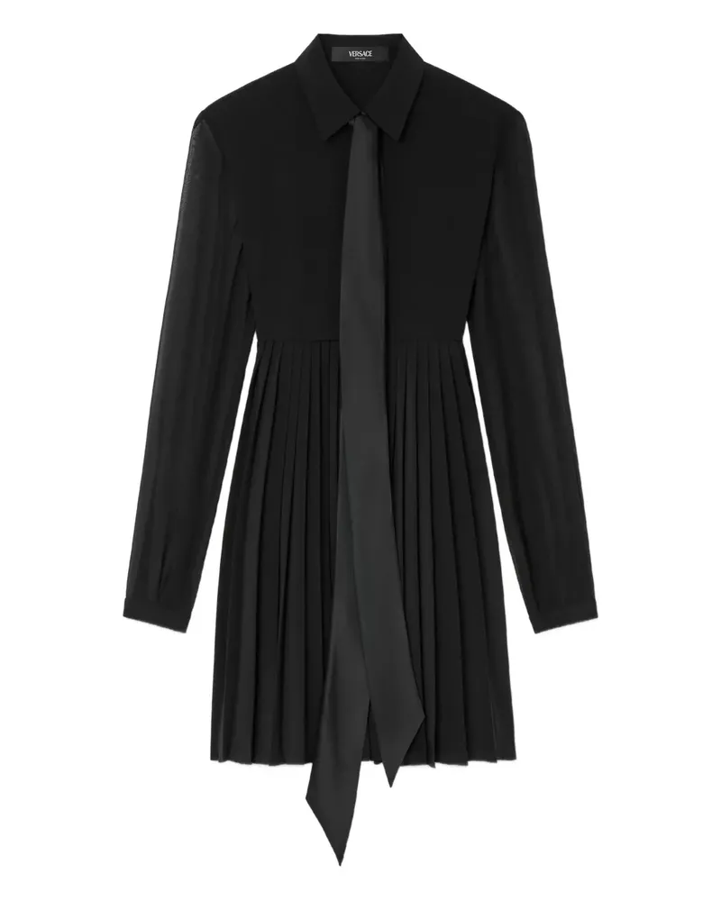 Versace Plissiertes Minikleid - Schwarz Schwarz