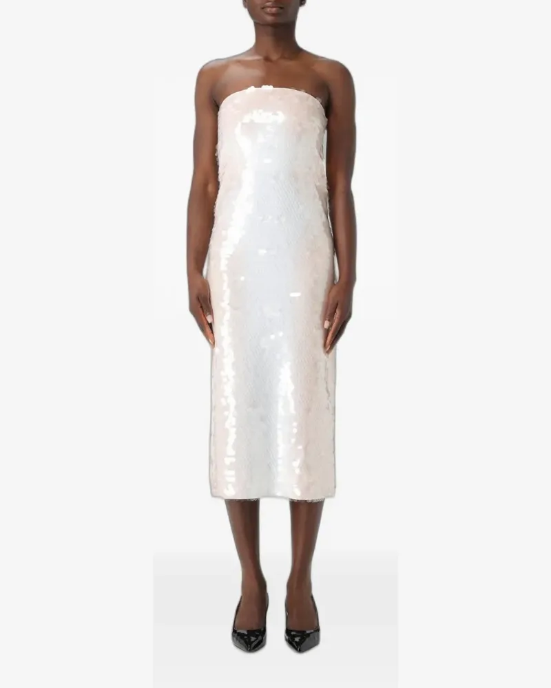 Max Mara sequin-embellished strapless midi dress - Weiß Weiß