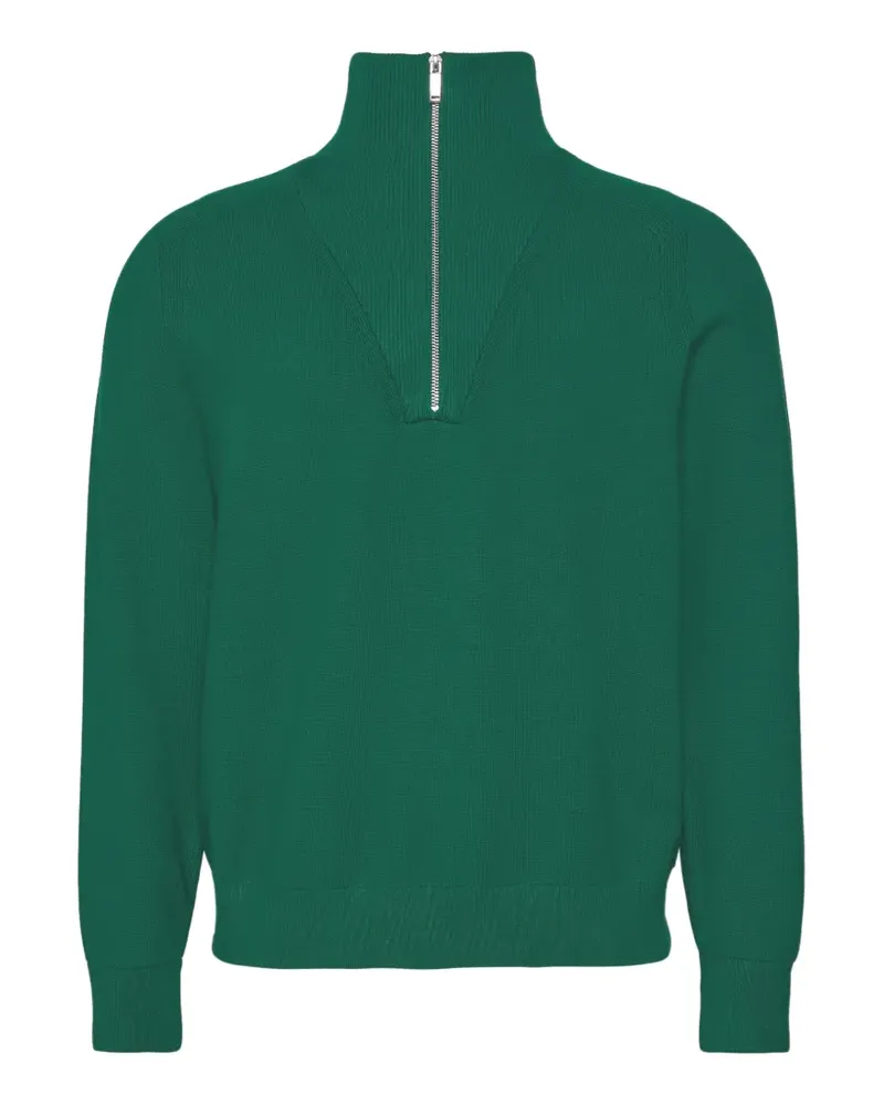 Calvin Klein quarter-zip ribbed-trim sweater - Grün Grün