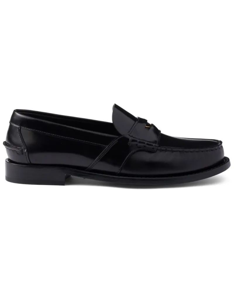 Prada Loafer aus gebürstetem Leder - Schwarz Schwarz