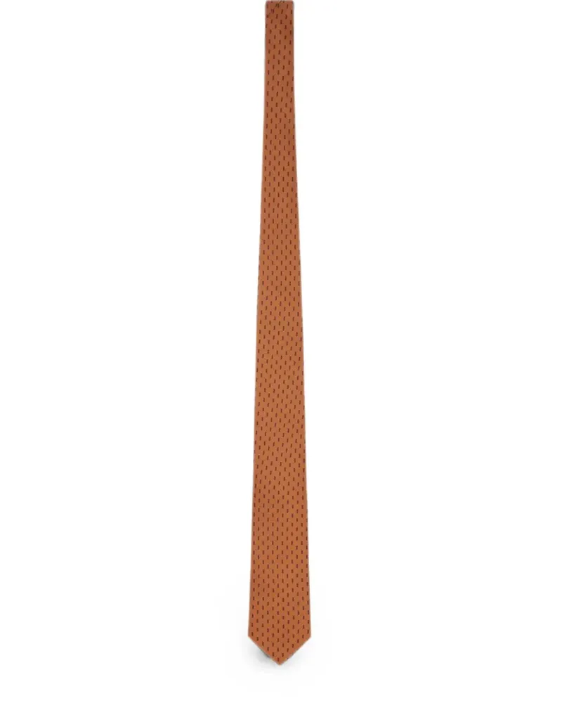 LARDINI Gemusterte Seidenkrawatte - Orange Orange