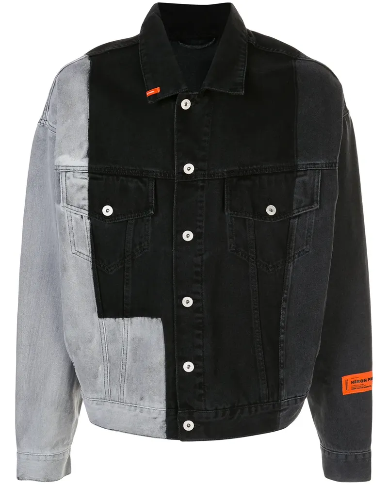 Heron Preston Jeansjacke mit Kontrasteinsätzen - Schwarz Schwarz