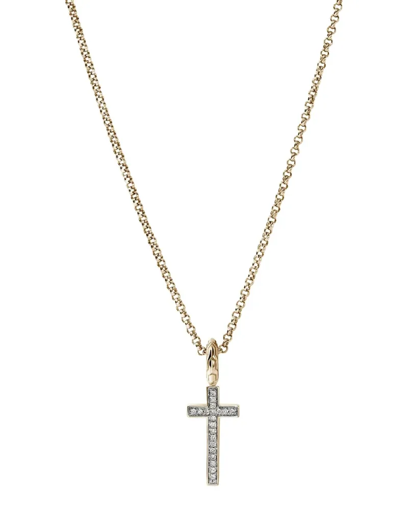 John Hardy 14kt Gelbgoldhalskette mit Kreuzanhänger Gold
