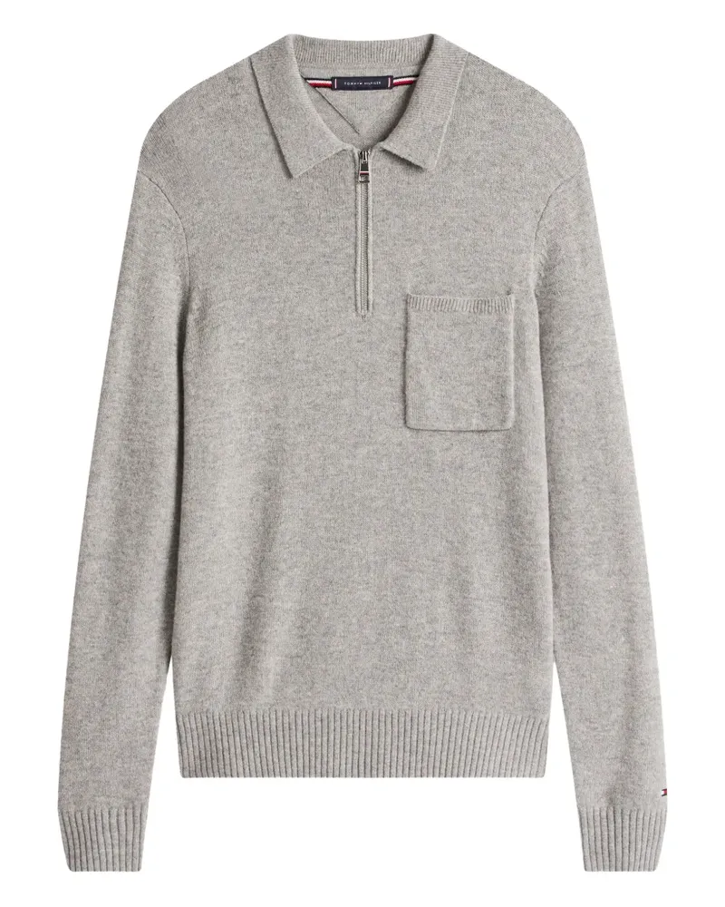 Tommy Hilfiger Poloshirt mit Brusttasche - Grau Grau