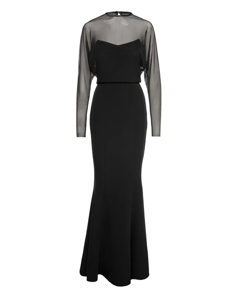 V:PM ATELIER Roxette Maxikleid mit Sheer-Top - Schwarz Schwarz