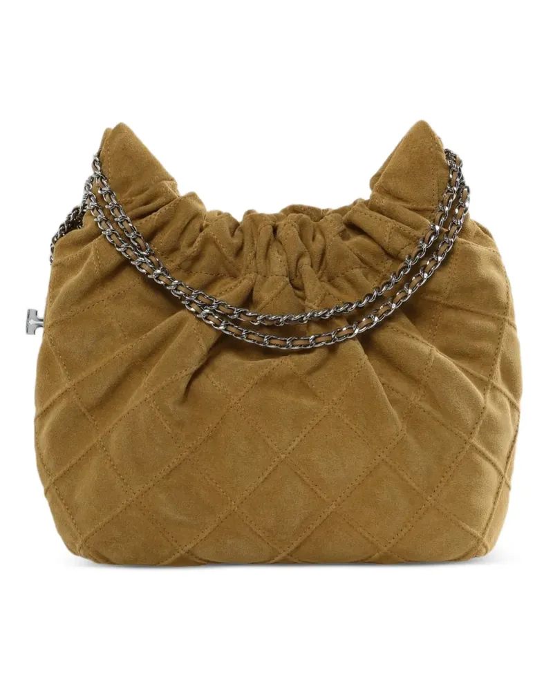 Tory Burch Schultertasche aus Wildleder - Nude Nude